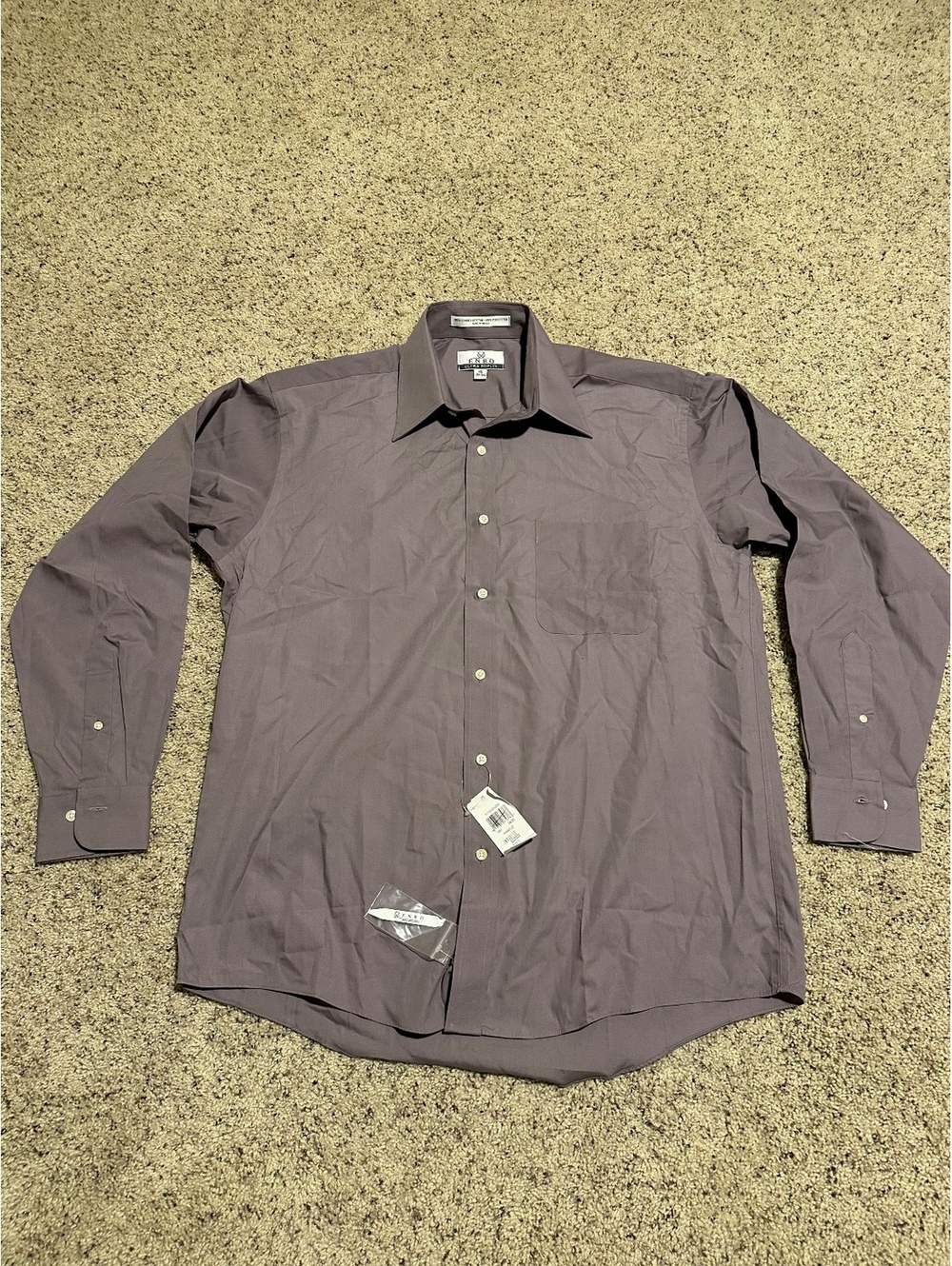 Enro Ultra Poplin Men's Dress Shirt Size 16 34-35 Thistle Color